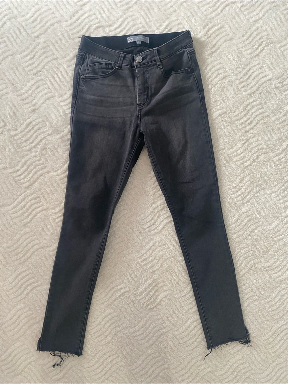 Wit & Wisdom Black Skinny Jeans with Raw Hem